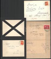 9 db halotti értesítő, okmánybélyegekkel