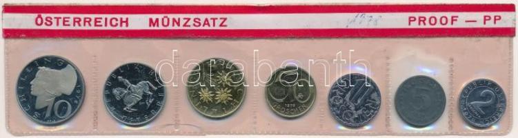 Ausztria 1978. 2gr-10Sch (7xklf) forgalmi sor lezárt sérült fólia tokban T:1 (eredetileg PP) Austria 1978. 2 Groschen - 10 Schilling (7xdiff) coin set in damaged foil packing C:UNC (originally PP)