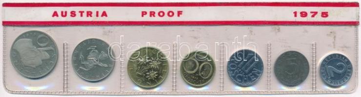 Ausztria 1975. 2gr-10Sch (7xklf) forgalmi sor lezárt fólia tokban T:1 (eredetileg PP) Austria 1975. 2 Groschen - 10 Schilling (7xdiff) coin set in foil packing C:UNC (originally PP)