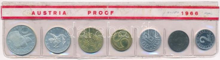 Ausztria 1966. 2gr-10Sch (7xklf) forgalmi sor lezárt fólia tokban T:1 (eredetileg PP) Austria 1966. 2 Groschen - 10 Schilling (7xdiff) coin set in foil packing C:UNC (originally PP)