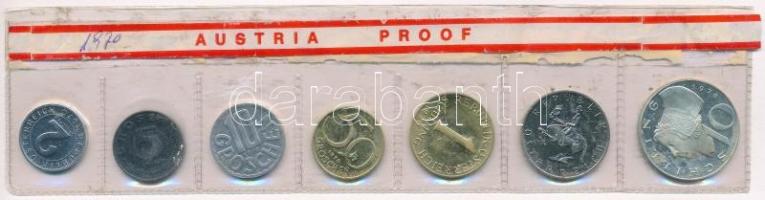 Ausztria 1970. 2gr-10Sch (7xklf) forgalmi sor lezárt fólia tokban T:1 (eredetileg PP) Austria 1970. 2 Groschen - 10 Schilling (7xdiff) coin set in foil packing C:UNC (originally PP)