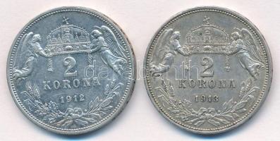 1912KB-1913KB 2K Ag "Ferenc József" (2xklf) T:2 
Adamo K6