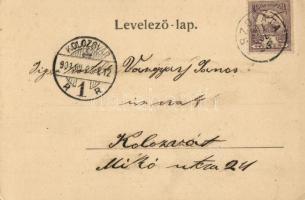 1901 Szováta, Szovátafürdő, Sovata; Fekete tó, fürdőzők. Weinrich S. udvari fényképész felvétele / l...