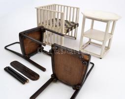 Bútor makettek, egyik széknek a lábai letörtek, összesen: 4 db, m:10-14 cm