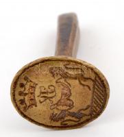 Címeres réz pecsétnyomó, h: 5 cm