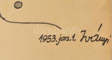 Iványi jelzéssel: BUÉK 1953. Grafit, papír, 59×39 cm