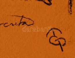 MCP jelzéssel: Anya gyermekével. Szén, papír, 21×11 cm