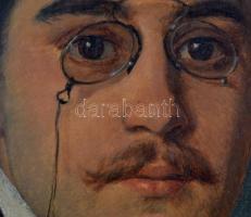 Olvashatatlan jelzéssel: Férfi portré. Olaj, karton, 25×19 cm