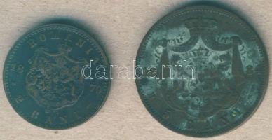 Románia 1879. 2Bani + 1884. 5Bani T:3/4