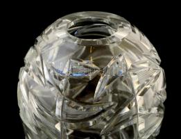 Ólomkristály váza, kis hibákkal, m: 22 cm