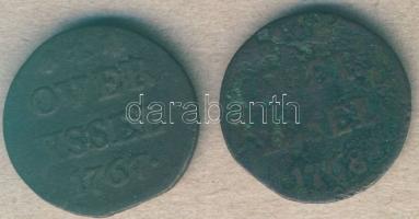 Hollandia/Overijsel tartomány 1767-68. 1Duit (2x) klf évszám! T:3,3/4
