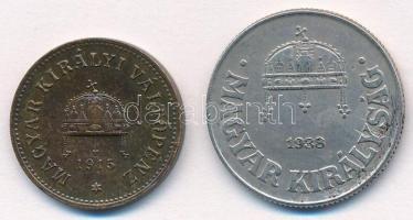 1915KB 2f + 1938. 50f Cu-Ni T:1- Adamo K2