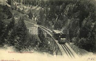 Rigibahn, Schnurtobelbrücke / Vitznau-Rigi Railway, Schnurtobel bridge, mountain railway, train, locomotive. Edition Photoglob Co. 135. (EK)