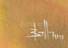 Olvashatatlan jelzéssel: Magányosan. Vegyes technika, papír, üvegezett keretben, 57×38 cm