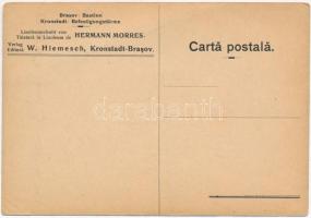 Brassó, Kronstadt, Brasov; Erőd torony. Linómetszet, W. Hiemisch kiadása / Befestigungstürme. Linole...