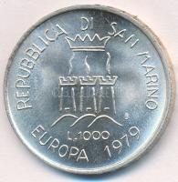 San Marino 1979. 1000L Ag Európai egység T:1 kis patina San Marino 1979. 1000 Lire Ag European Unity C:UNC small patina Krause KM#98