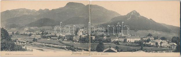 Neuberg, folding panoramacard with railway station (r)