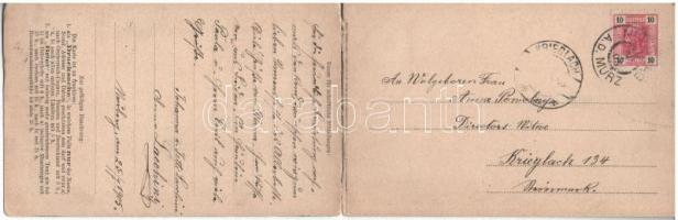 Neuberg, folding panoramacard with railway station (r)