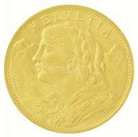 Svájc 1897B 20Fr Au "Helvetia" aranyérme felbélyegzett borítékban, bélyegzéssel (~6,45g/0....