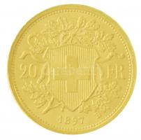 Svájc 1897B 20Fr Au "Helvetia" aranyérme felbélyegzett borítékban, bélyegzéssel (~6,45g/0....