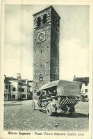 Marano Lagunare, Piazza Vittorio Emanuele (storica torre) / square, autobus, tower