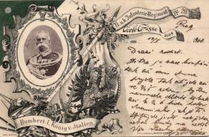 Humbert I. king of Italy Litho