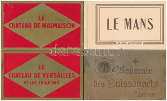 7 db RÉGI francia képeslap füzet: kb. 130 lappal összesen / 7 pre-1945 unused French town-view postcard booklets: cca. 130 postcards in them