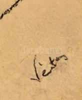 Vértes jelzéssel: Merengő hölgy. Szén, papír, 45×31 cm