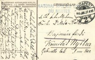 1916 Budapest V. Középponti Katolikus Kör fehér termében saját költségén berendezett kórház, belső +...