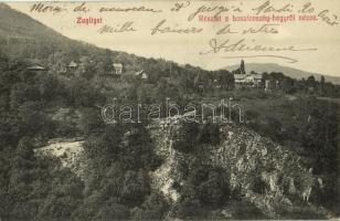 1912 Budapest XII. Zugliget, Laszlovszky-hegyről (Hunyad-oromról) nézve, villa. Kiadja Kohn és Grünhut 519.