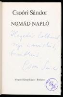 Csoóri Sándor: Nomád napló. Bp.,1979,Magvető. Első kiadás. Kiadói egészvászon-kötés, kiadói papír vé...