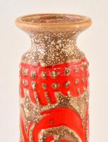 Retró váza, festett mázas kerámia, jelzés nélkül, m: 33,5 cm