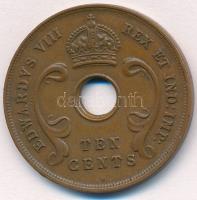 Brit Kelet-Afrika 1936H 10c Br VIII. Eduárd T:2 British East Africa 1936H 10 Cents Br Edward VIII C:XF Krause KM#24