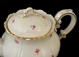 Zsolnay hiányos mokkás készlet, matricás, jelzett, kopásnyomokkal, plusz csészealjjal