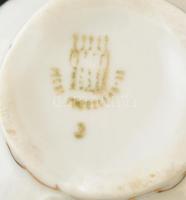 Zsolnay hiányos mokkás készlet, matricás, jelzett, kopásnyomokkal, plusz csészealjjal