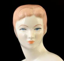 Aquincumi térdelő akt, kézzel festett, jelzett, apró kopásokkal, m: 22 cm