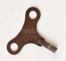 Angol, ingajáratos, felesütős falióra, fazettált üveges fa tokban, kulccsal, működő, jó állapotban 5...