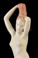 Aquincumi fésülködő akt, kézzel festett, jelzett, apró kopásokkal, m: 26,5 cm