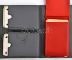 2 csomag francia kártya, 6 jokerrel, tokban, 3 csomag magyar kártya, mind pótlappal, 2 db tokban