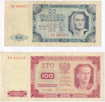 Lengyelország 1948. 20Zl + 100Zl T:III Poland 1948. 20 Zlotych + 100 Zlotych C:F