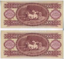 1975. 100Ft (2x) sorszámkövetők T:I,I-