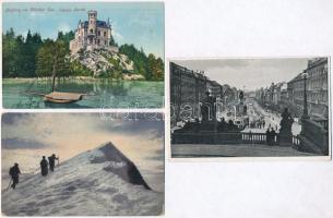 14 db régi külföldi városképes lap / 14 pre-1945 European town-view postcards
