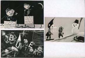 35 db MODERN báb rajzfilm motívumlap / 35 modern puppet cartoon motive postcards