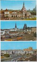 10 db MODERN vasútállomás, pályaudvar képeslap, közte 5 Moszkva / 10 MODERN railway station postcards, including 5 Moscow