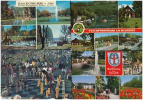 8 db modern külföldi szabadtéri sakk motívumú képeslap / 8 modern European outdoor chess motive postcards