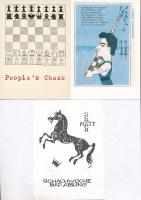 32 db MODERN sakk képeslap, vegyes érdekes anyag / 32 modern chess motive postcards, mixed-interesting material