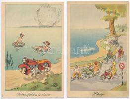 8 db MODERN humoros grafikai képeslap / 8 modern humorous graphic postcards