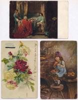 10 db régi üdvözlőlap / 10 pre-1945 greeting cards