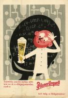 Pilsner Urquell humoros sör reklámlap / Czech Plzen beer advertisement (EK)
