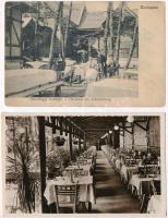Budapest - 2 db régi városképes lap: Jánoshegyi vendéglő, Vendéglő a Kéményseprőhöz, éttermek/ 2 pre-1945 town-view postcards